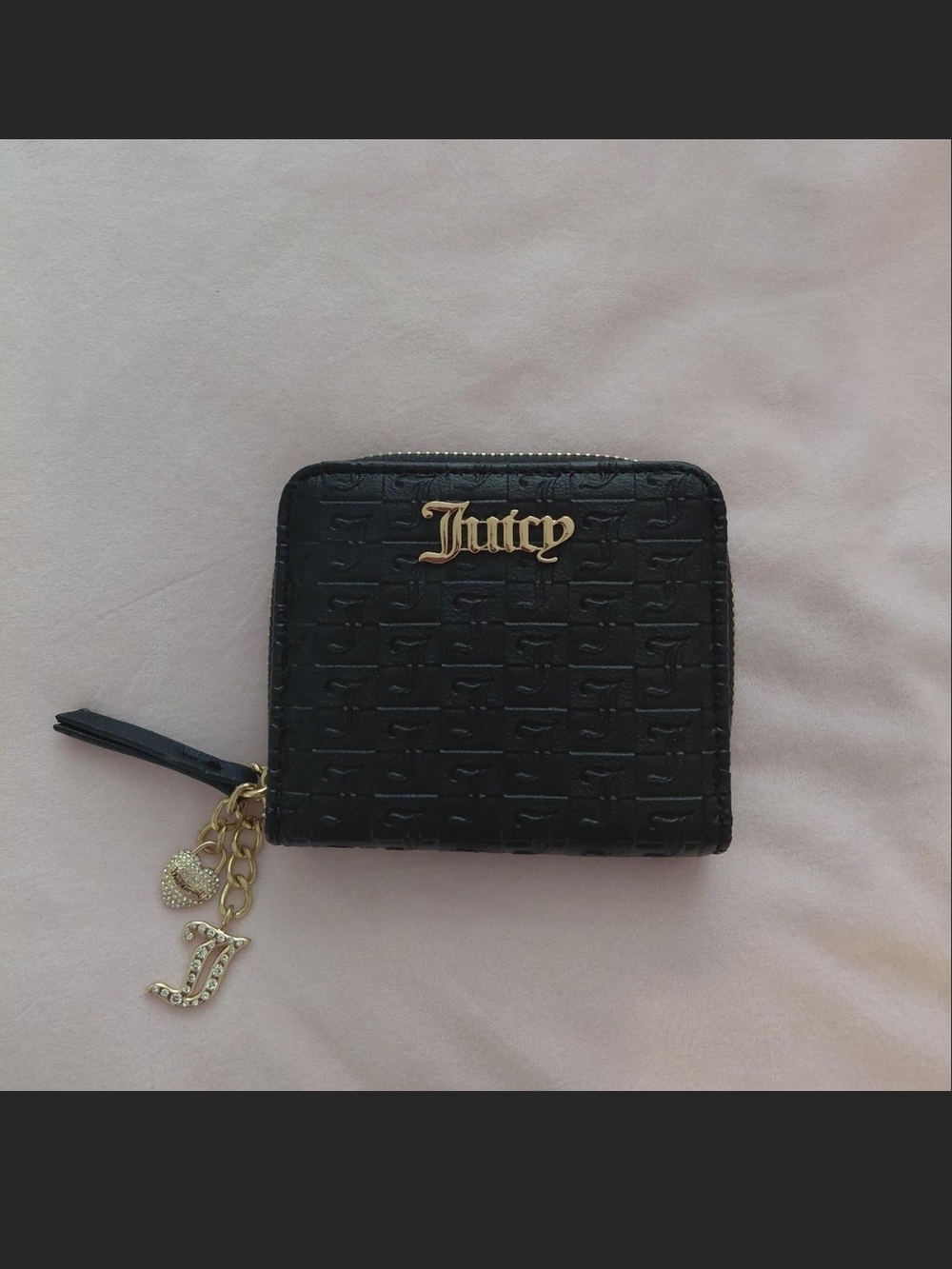 Juicy Couture Black Zip Card Wallet